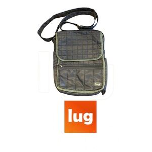 Lug Quilted Gray and Moss Green Messenger Bag